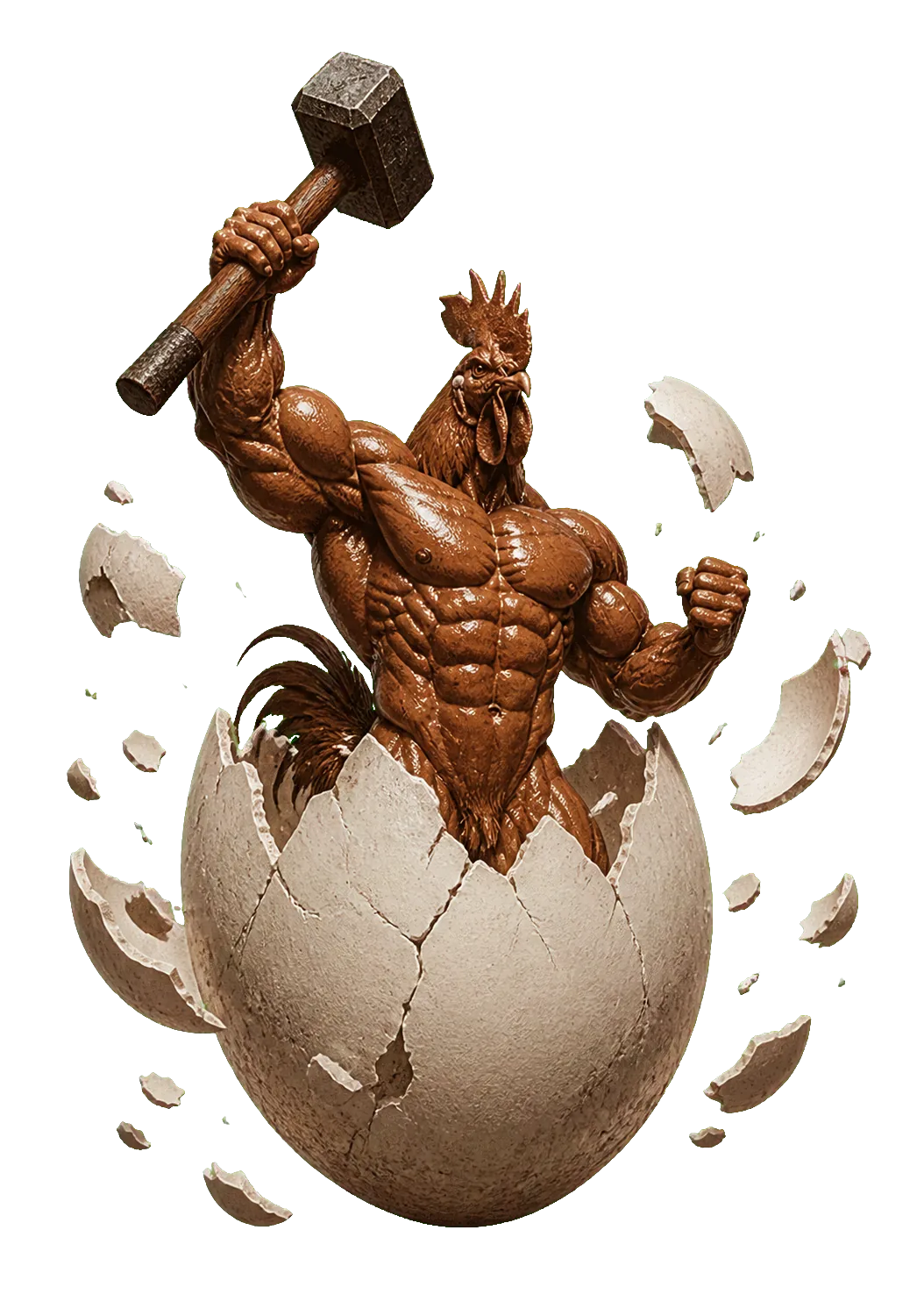 HAMMERCOCK exploding from an egg